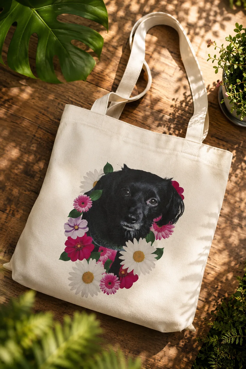Tote con retrato de mascota