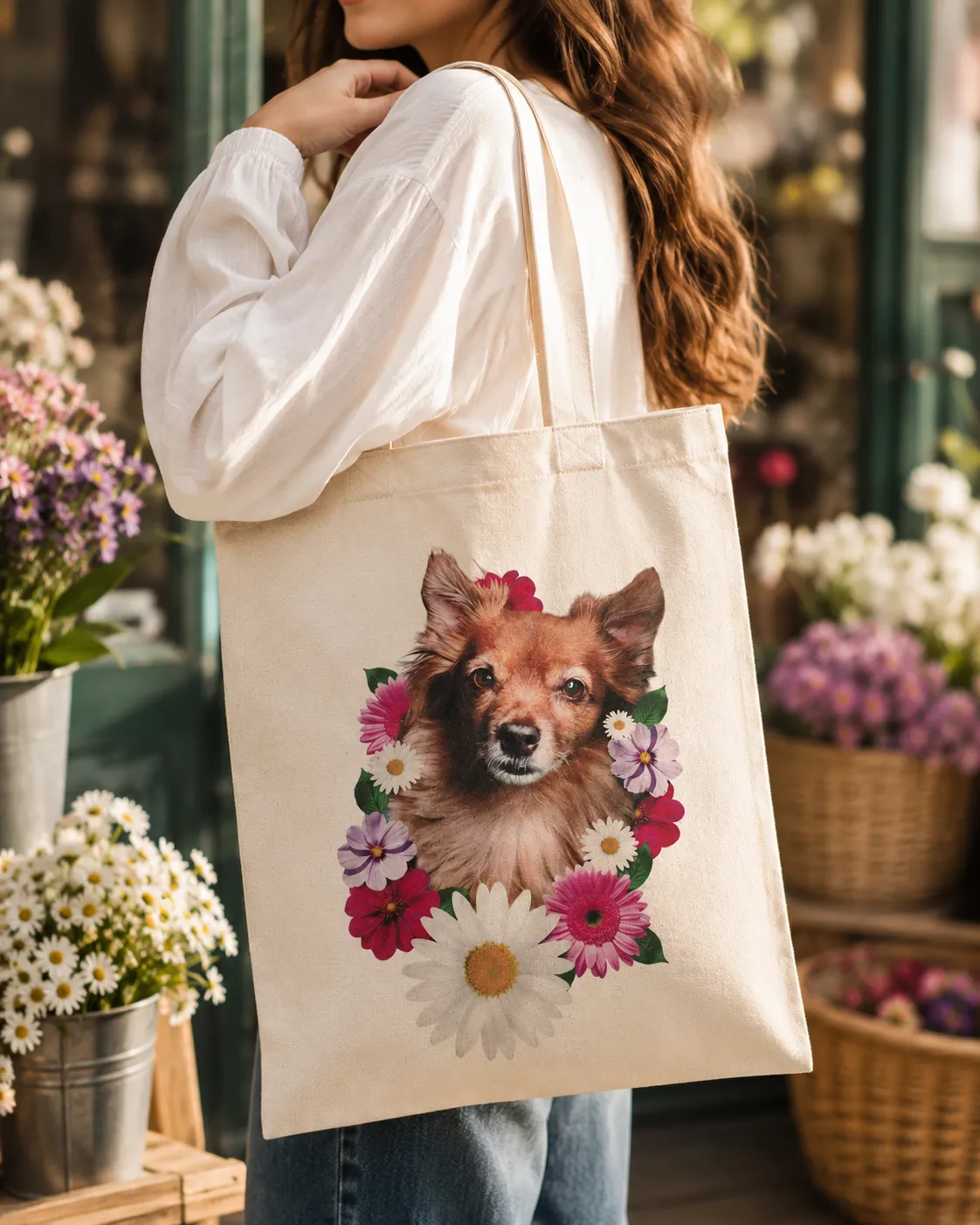 Tote con retrato de mascota