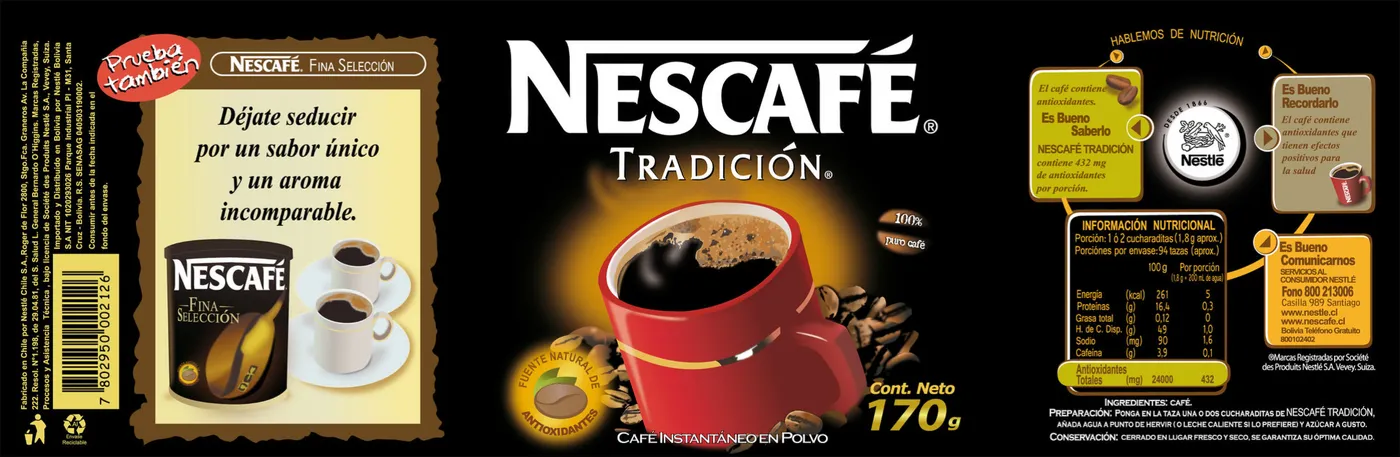Diseño de etiqueta tipo Nescafé
